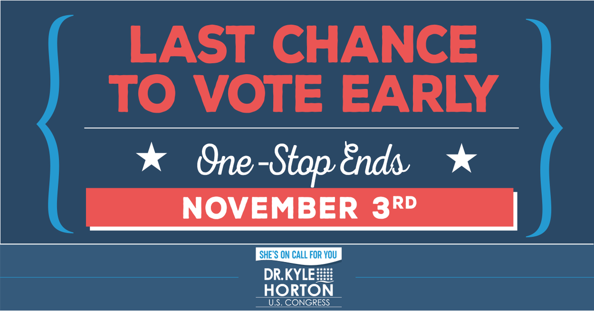 Today is the LAST DAY of One-Stop early voting in #NC07! If you are concerned you may not be able to make it to the polls on Tuesday, find a One-Stop location near you TODAY: drkyleforcongress.com/vote