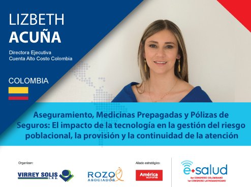 eSaludCol's tweet image. Este año tendremos el placer de contar en eSalud 2018 con @lacuna_l    Directora Ejecutiva , hará parte del conversatorio "Aseguramiento, Medicinas Prepagadas y Pólizas de Seguros" no pierdas la oportunidad de asistir, inscríbete #eSaludPI ow.ly/xE8N30mtvTx