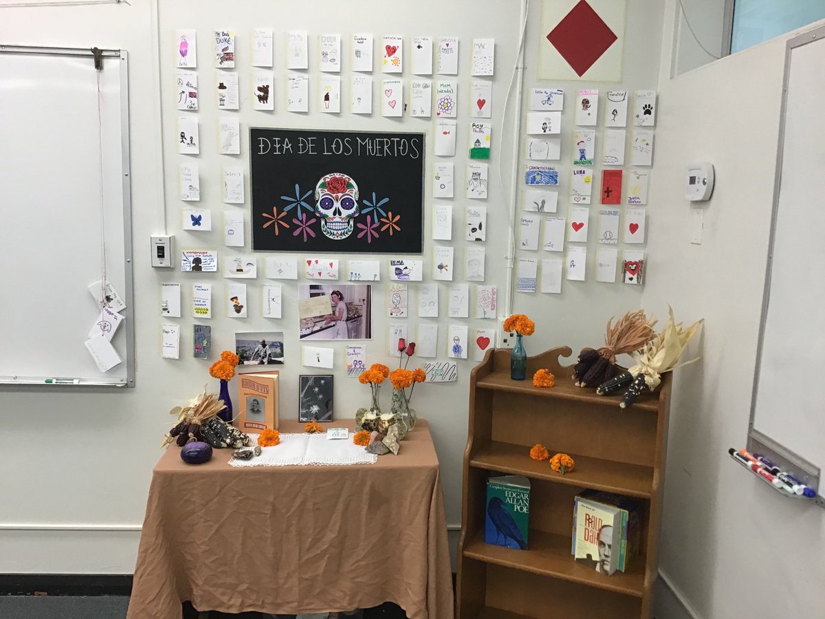 Ss practiced narrative writing by celebrating the life of a person animal or thing. Ss describe a memory from the perspective of the individual whose life they celebrate. Many memories of tears or laughter. Proud teacher.
#WeAreBVM #thirdperson #narrativepractice #diadelosmuertos