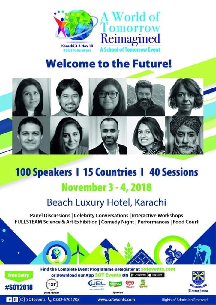 Hey #Karachi Wanna hear an interesting discussion drop by at #SOT2018 #SOTFutureFest tomorrow where il will be on one of the panels in the afternoon @SOTevents