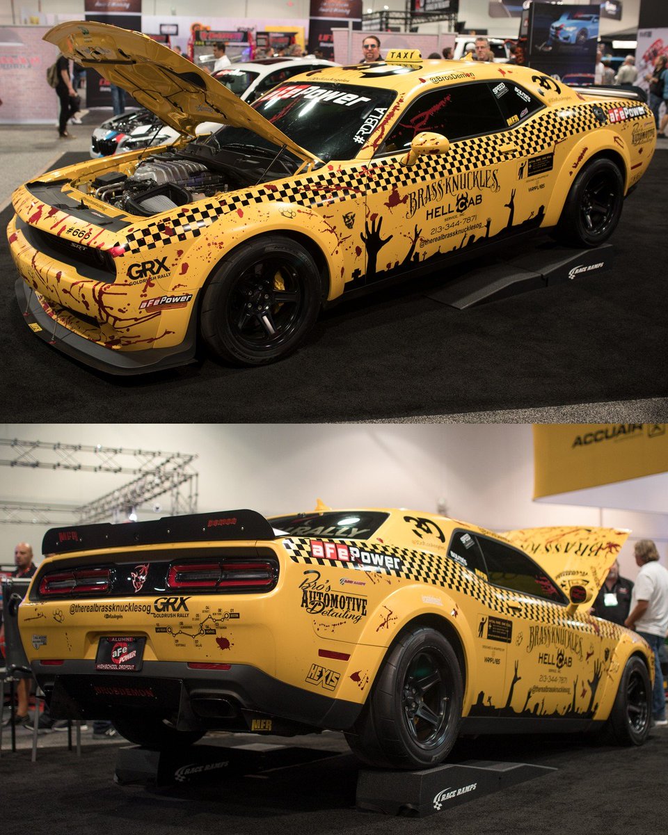 NittoTire's tweet photo. Uber, eat your heart out. #HellCab
#Nitto | #NT05R | #Challenger | #Dodge | #MOPAR | #SEMAWithNitto | @SEMAShow | #SEMA2018 | #AFEPower https://t.co/UJO69zcIkf