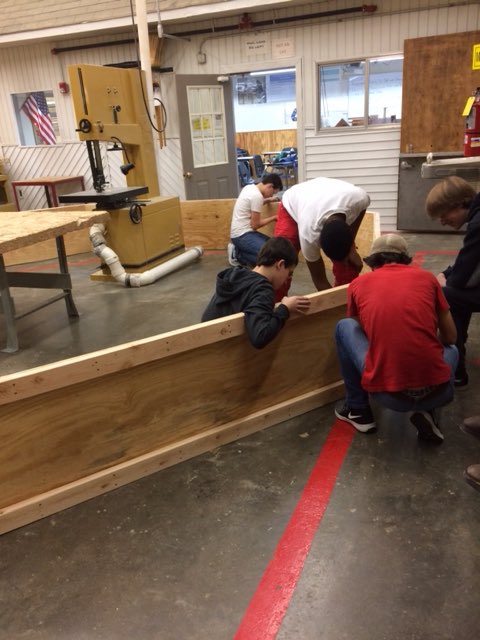 It’s a Fabulous Friday at the ATC! Carpentry students are using basic carpentry skills to cut out and assemble a Gaga Pit for North Jackson Elementary. #skillsforsuccess @njejaguars