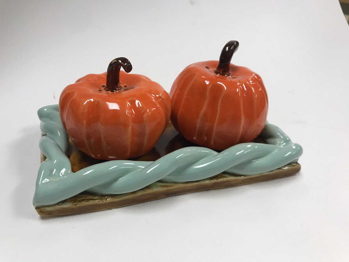 KilninIt's tweet photo. The first of the salt and pepper shakers case out of the kiln today. I’m not salty about these at all!! #ceramics #claypuns #pottery #funtionalceramics https://t.co/ahSO2pdhE0