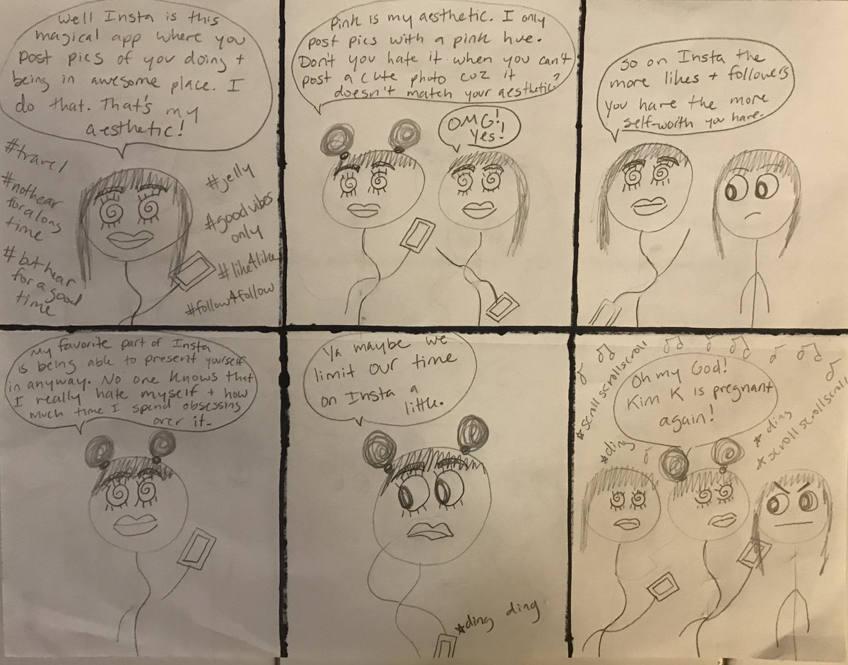 EmiliyaDale's tweet photo. Here's a comic I made for another class of mine about technology in our society. It's kind of inspired by @ProfB10's #CommOnTech311 class. Give it a read https://t.co/24M4Kwe7gI