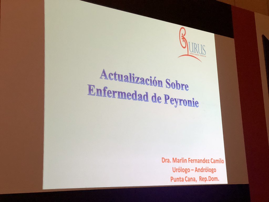 Dra. Marlin Fernández Camilo, del grupo <a href="/URUS_urologia/">URUS</a> : la incidencia reportada de la #Enfermedad de #LaPeyronie es del 0.4-13%, pero podría ser sub-reportada y sub-diagnosticada. En el simposio de la SLAMS en #CAU2018