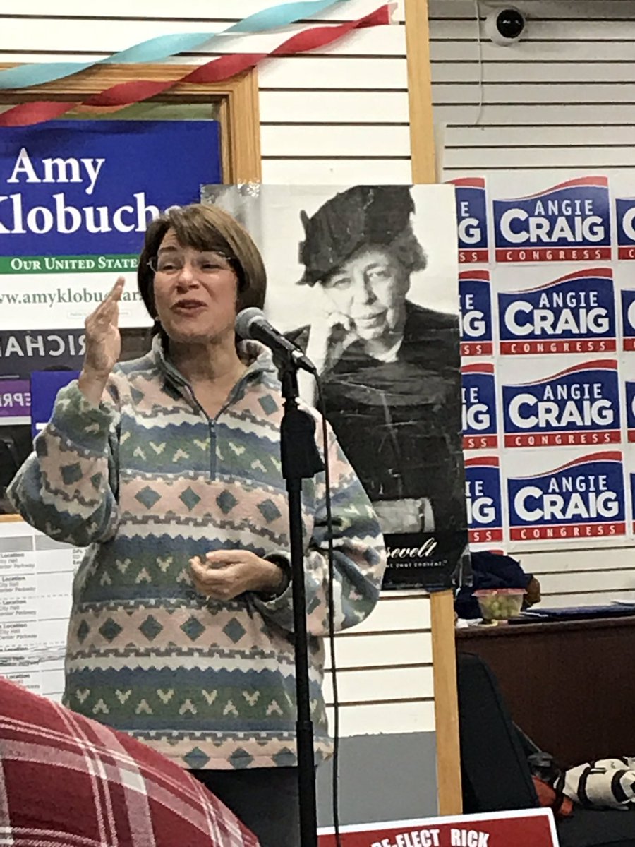 StephenFayJ's tweet image. Early morning gathering in the local Democrat campaign office in West St Paul to rally the troops for the final door knocking and phone calls. Senator Amy Klobuchar providing star power to the gathering 
#Midterms2018