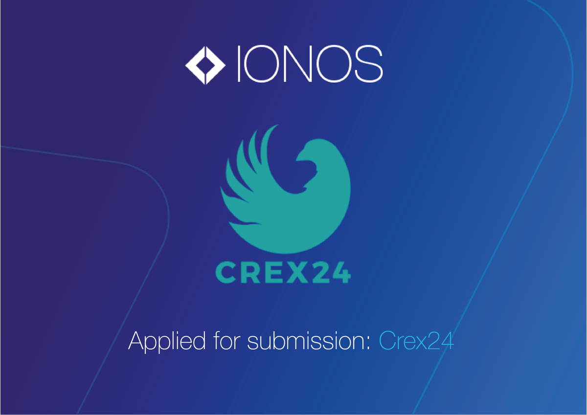 IONOSProject's tweet photo. $IOX submitted for listing on @Crex_24 📈 #Cryptocurrency exchange

---

WIN 100,000 $IOX ✅

* RT post
* Follow @IONOSProject 
* Share with 3 followers
* Winner announced 10th November https://t.co/IBfgfwe9Uk