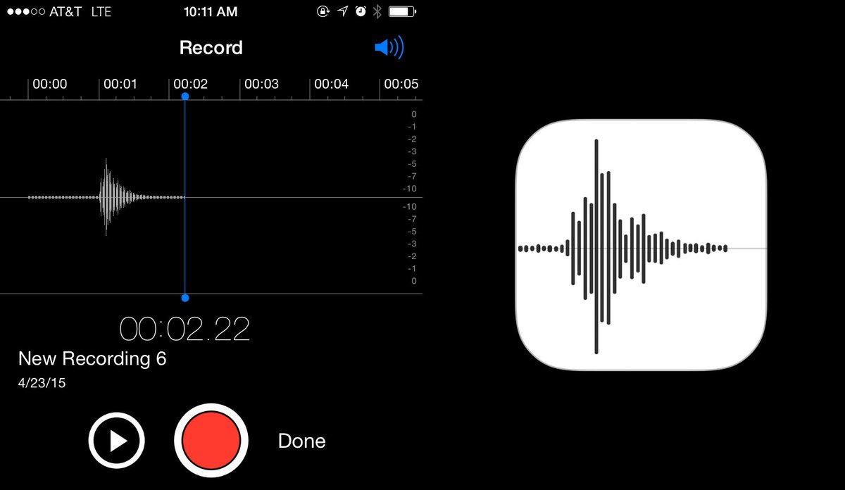 RaminNasibov's tweet photo. Voice Memos app icon is the waveform for the word "Apple. https://t.co/6FpRU04Rpl