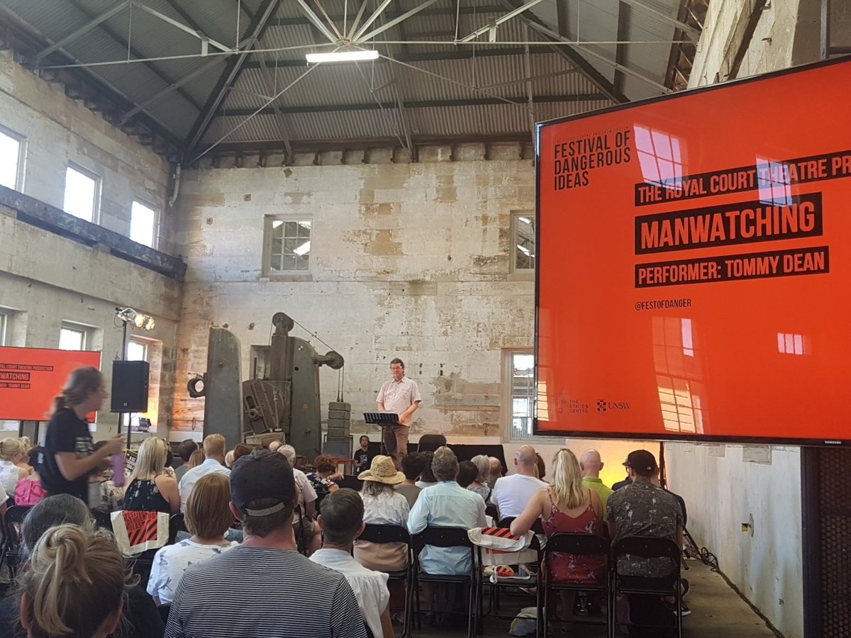 FestOfDanger's tweet photo. Comedian Tommy Dean bravely taking on first Manwatching sesh and unseen script about female desire from @royalcourt #FODI #manwatching https://t.co/ow2xOtzb48
