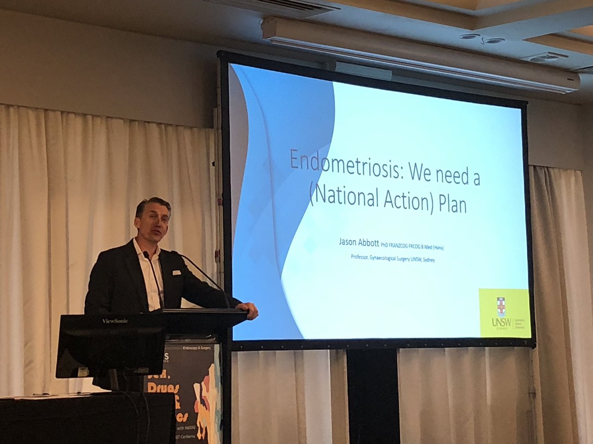 TassieObGyn's tweet photo. Our #AGES president Jason Abbott speaking on ‘#Endometriosis - our national action plan’ at #AGES18 &amp; @NASOG. 

The national action plan is a fantastic initiative to improve the short &amp; long term outcome of the #1in10 women with #Endo @EndometriosisAu @endoactive ⭐️⭐️⭐️ https://t.co/pNx0wJn6vM