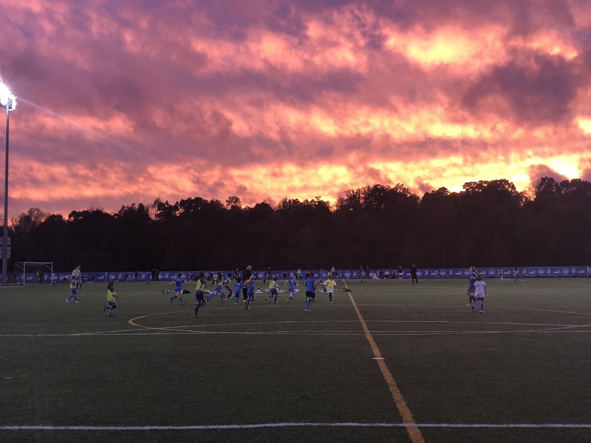 CSA_Soccer's tweet photo. Now that the storms have passed its a beautiful night to watch CSA Rec All Stars play soccer at #orthocarolinasportsplex! 🌅 #CSArec #charlottesocceracademy @CSA_RecSoccer https://t.co/rkKaGv94EF
