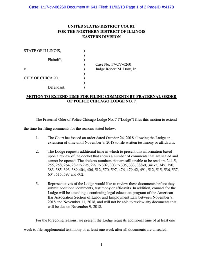 Big Cases Bot on Twitter "New filing in Illinois v. Chicago Extension