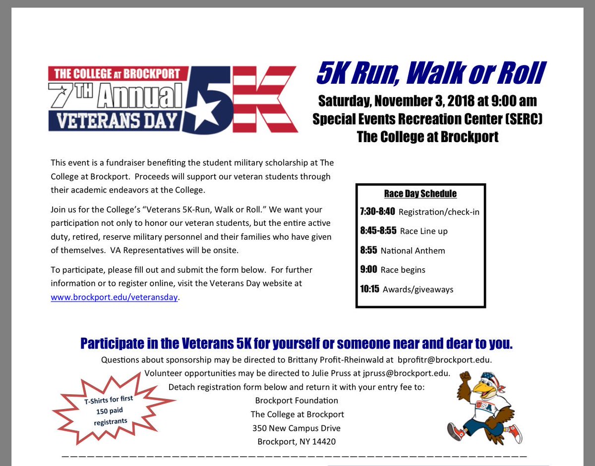 britprofit's tweet photo. Tomorrow!!! Day of registration is available! Support the Brockport Vererans Scholarship! @BobLonsberry @13WHAM @News_8 @DandC #brockport #bportvets5k #comerun #walkrunroll #VeteransDay #VetsRock2018 https://t.co/HfFjec1n58