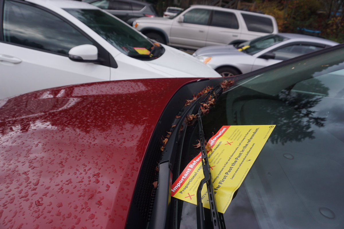 theBreakerNews's tweet image. Where there is a natural disaster, there are... @bcliberals anti-prorep flyers on windshields in the @grousemountain lower parking lot. #bcpoli #pr4bc #nobcprorep