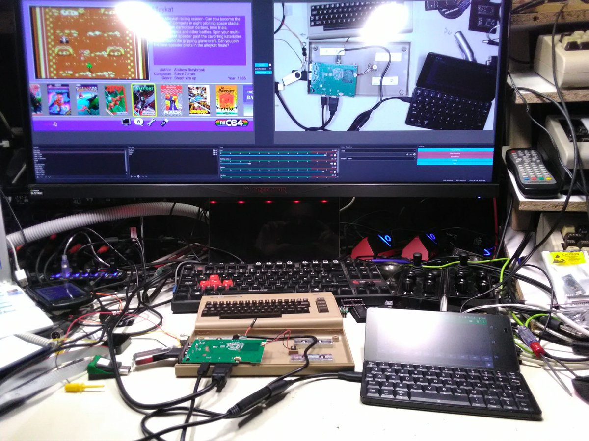 kieferkn's tweet photo. Some Friday night action - Hacking the #The64 mini with a Planet #Gemini :) OK, would be even more 
awesome to run a Linux on the Gemini too.
It's great to get the launcher sorted and to have my own set of games on it.
Thanks to ch1ller from the #Forum64 for the how-to. https://t.co/zFpYrCHCJ8