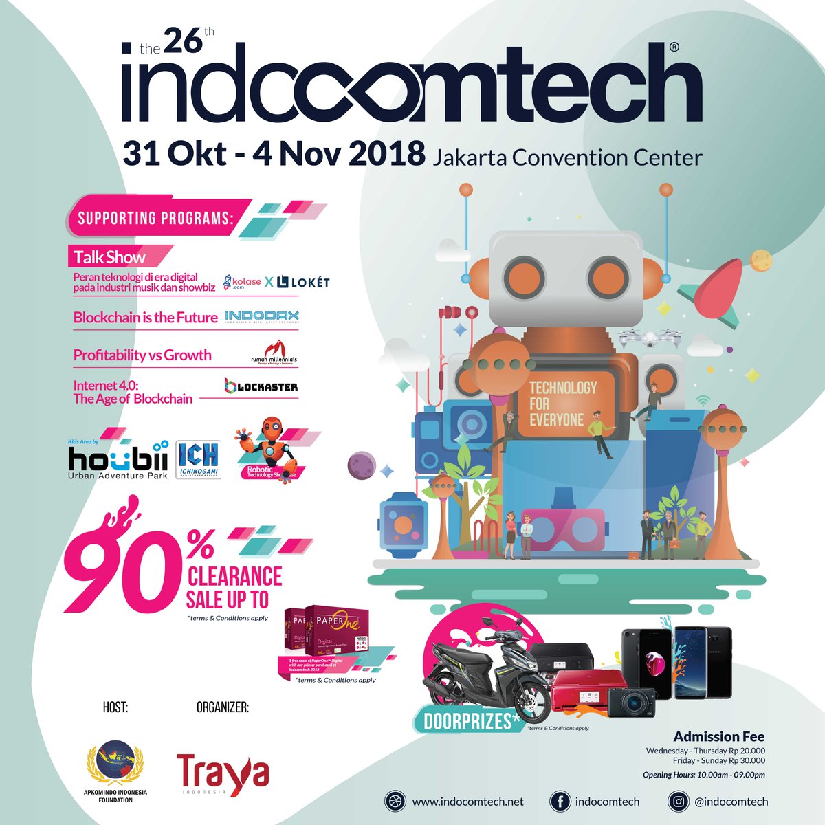 dailysocial's tweet photo. Berbagai diskon dan program menarik menunggumu!
Yuk datang dan kunjungi Pameran IT terbesar di Indonesia : Indocomtech, 31 Oktober β 4 November 2018 di Jakarta Convention Center.
#Indocomtech #Indocomtech2018 #JCCSenayan #Jakarta https://t.co/xNDcJdsZI9