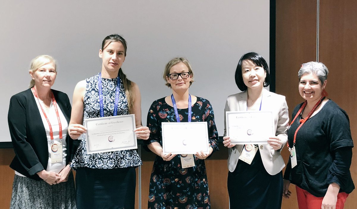 DrPeate's tweet photo. A huge congrats to our #IPOS18 #ECPP poster presentation winners: in 1st place Kanako Yoshida, 2nd place Linda Ericsson, and 3rd Emma Kemp. Well done! Thx also to our amazing judges @hagsie @Joanne472 @IPOSPsychoOncol https://t.co/tV36boUXHU