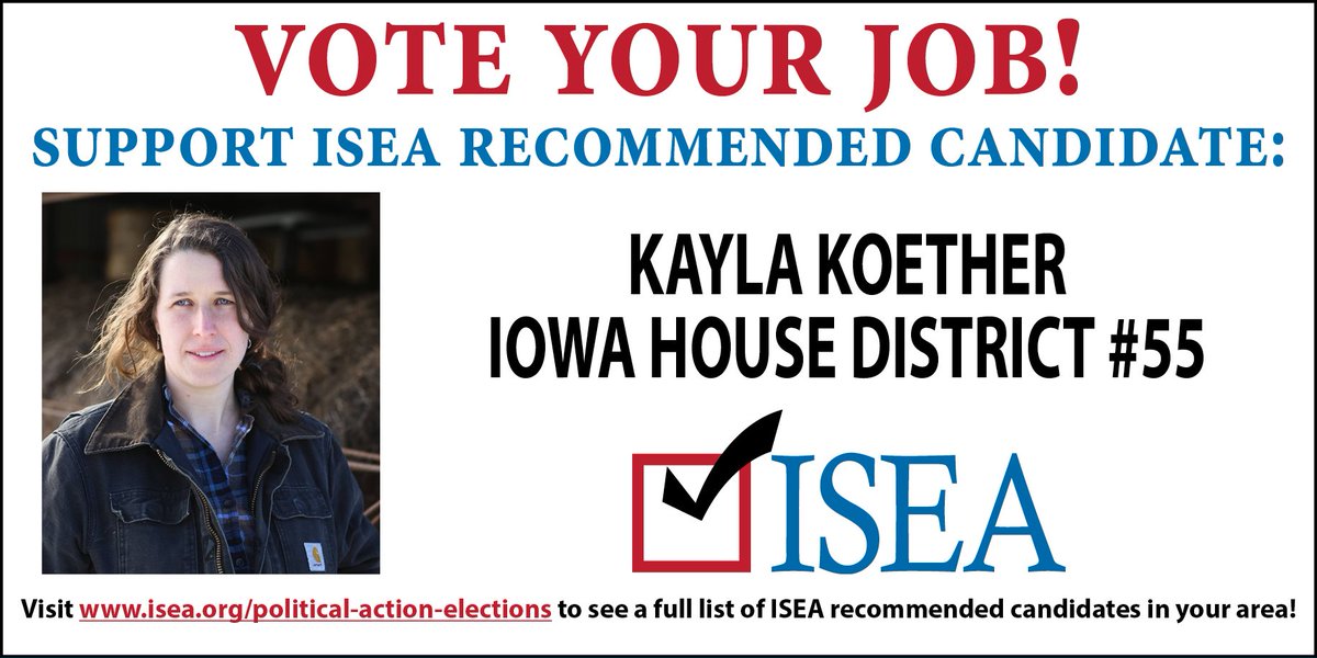 IowaSEA's tweet photo. Educators recommend @KaylaForIowa because #ISEAVotes for #iaedfuture https://t.co/csxGsOErr2