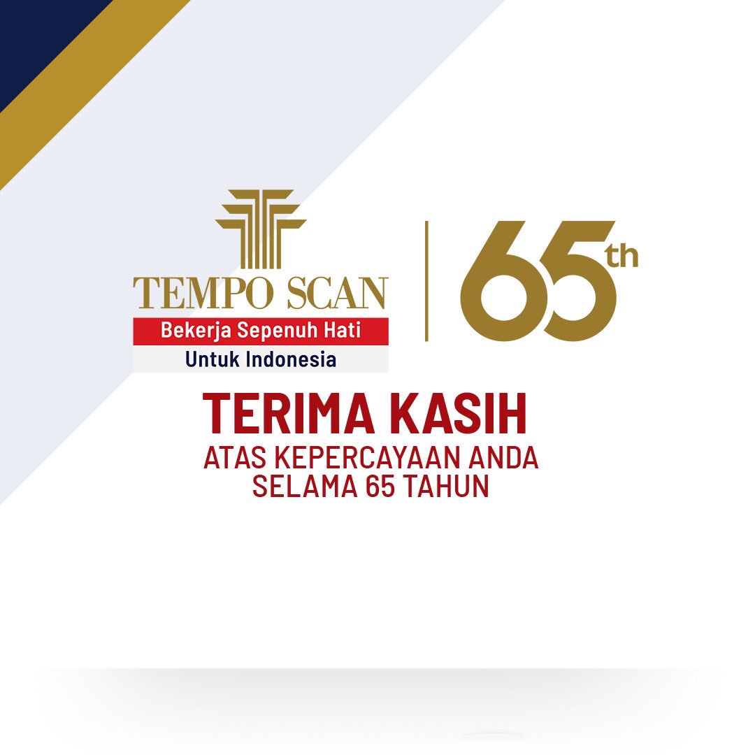 Stamina_Pria's tweet photo. Terima kasih atas kepercayaan anda selama 65 tahun. Tempo Scan, bekerja sepenuh hari untuk Indonesia https://t.co/LMWuCsgfub