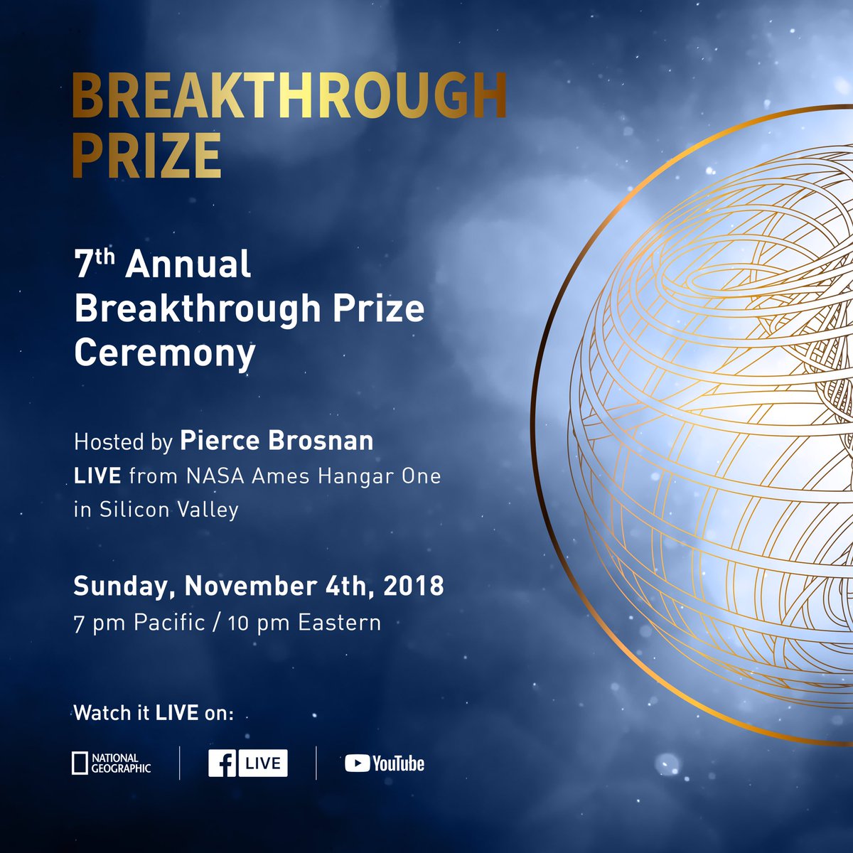 Join me Sunday 10 ET/8PT @NatGeoChannel as we honor the world’s top scientists and mathematicians as they are awarded the world’s most generous science prize at the Oscars of Science, @brkthroughprize Ceremony.