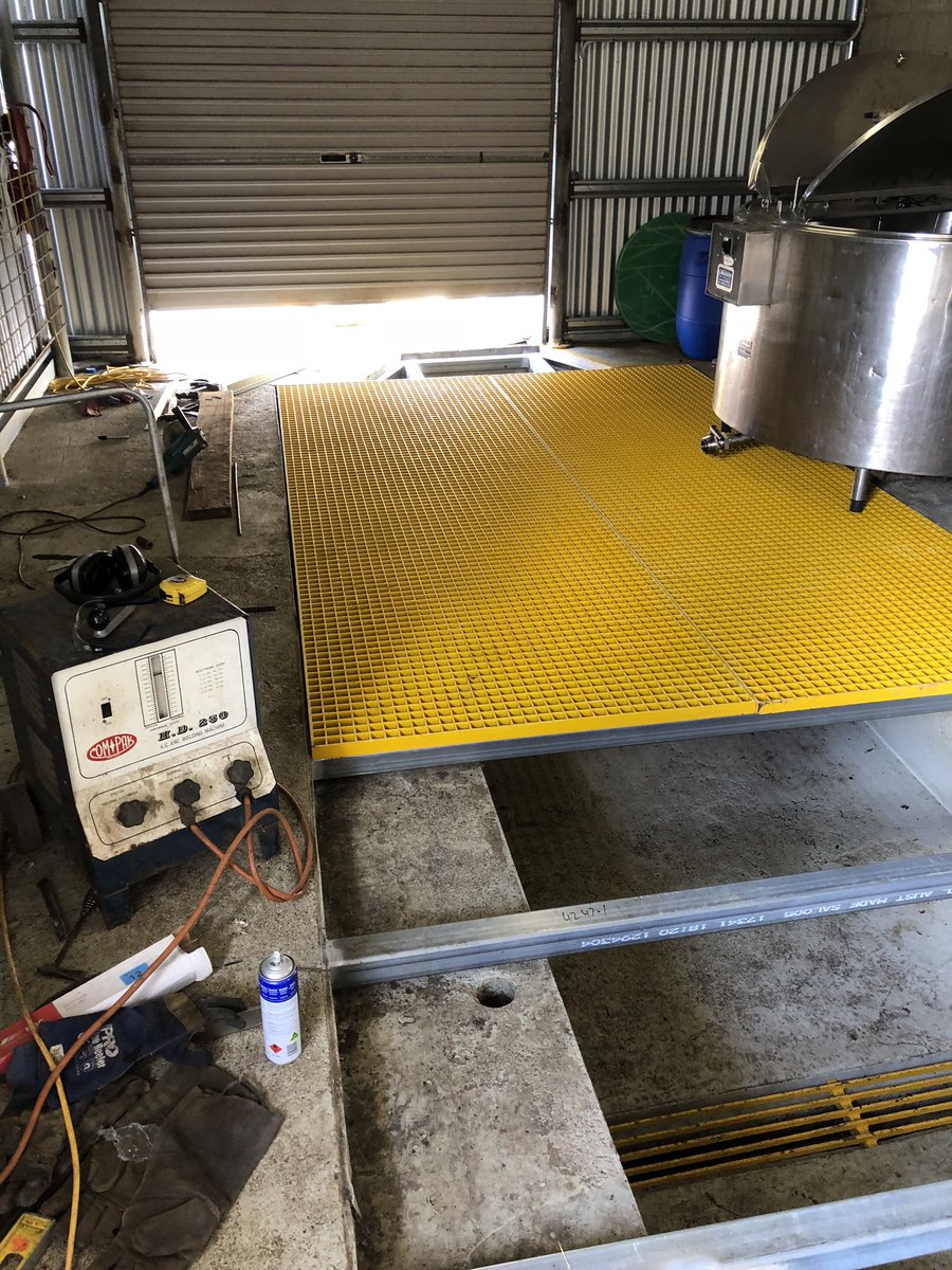 Bit of weekend construction. New floor in cidery. #teameffort #dairyrepurpose #lostpippin #gooddayforinsidejobs #almostdone