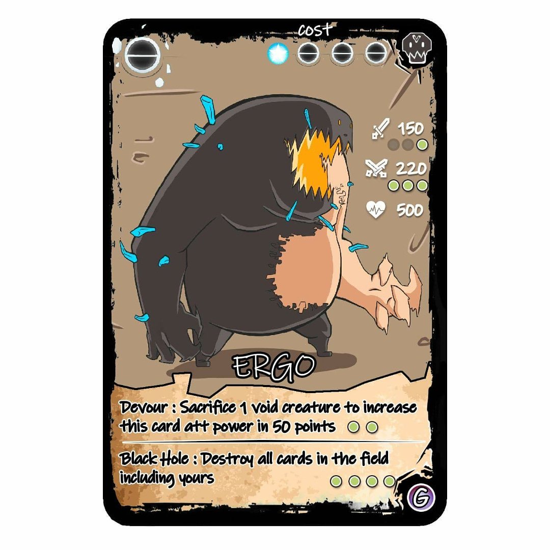 Soulgest's tweet photo. 1 year sharing my development of #soulgest we had some problems, some months to think about the game future and maybe some good news in the next weeks. Ergo card i did for fun #cardgame #indiedev #indiegame #MeuAniversárioDoTwitter #MyTwitterAnniversary https://t.co/TeAzfdDBrD