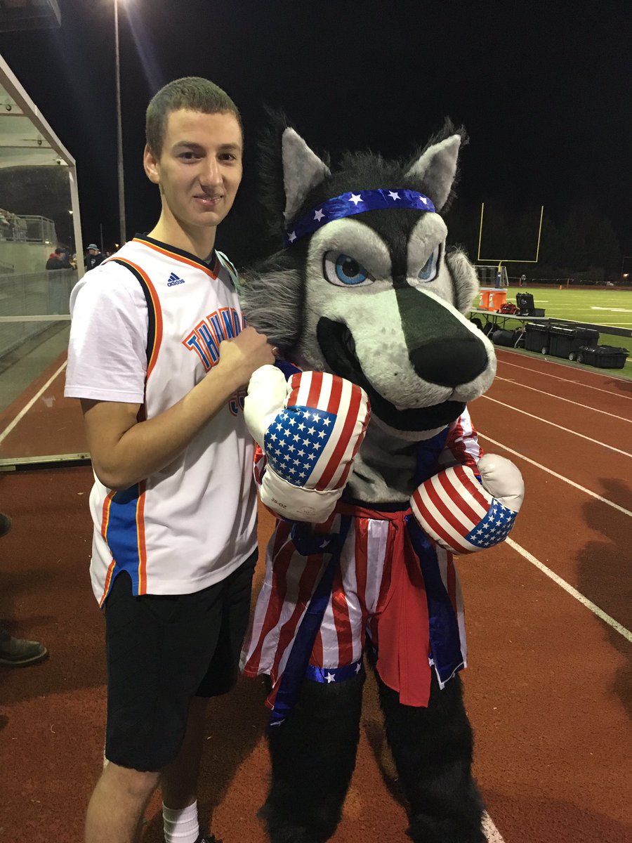 BHCheerCoach's tweet photo. Jackson Bauer is our Super Fan of the game and newest member of the Hype Squad! 🥊💙. #superfan #HypeSquad #WolfpackPower https://t.co/j0TVBZ6ECV