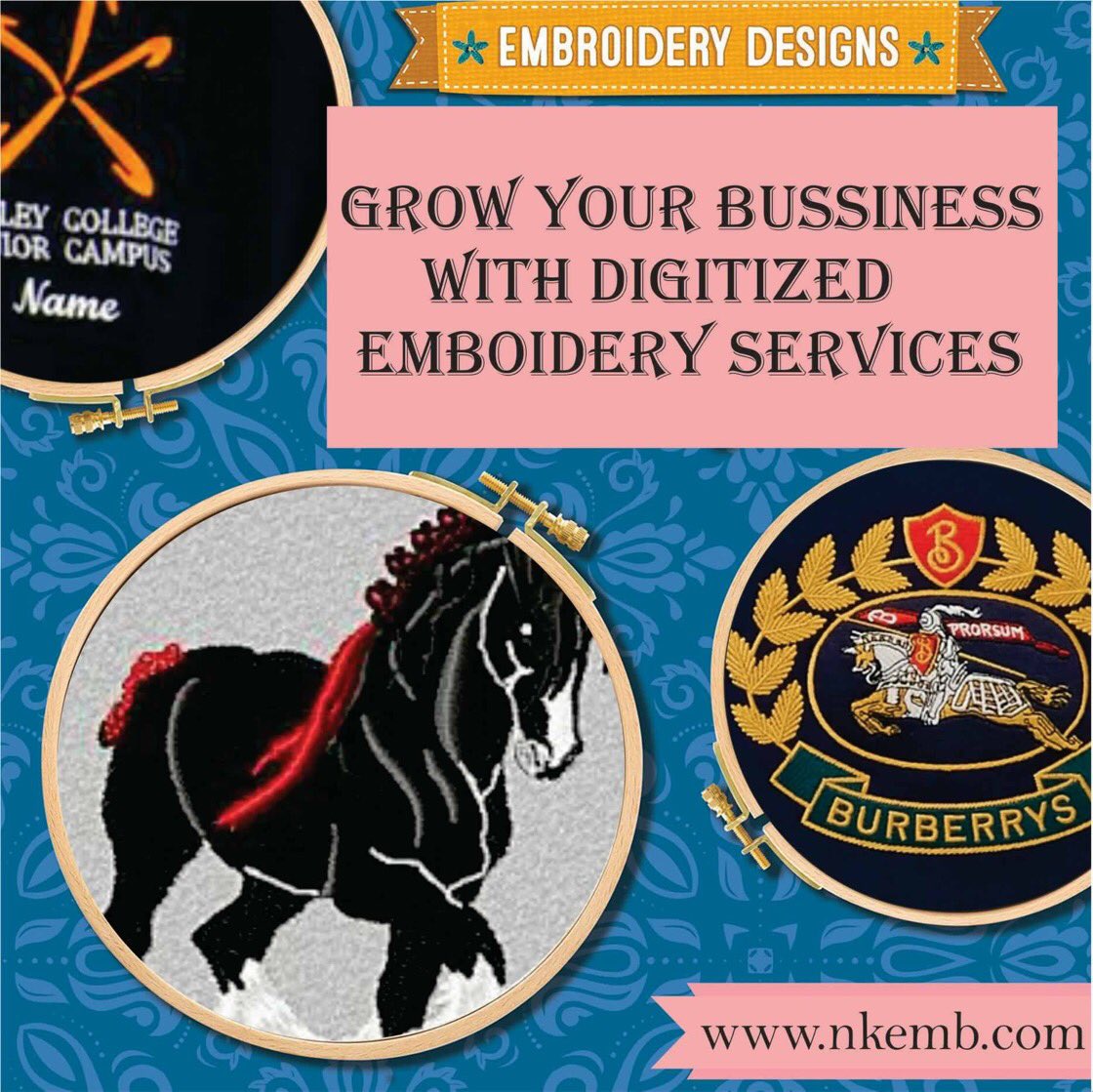 NkEmbroidery's tweet image. Grow your business with digitized embroidery services.
For more details visit: nkemb.com
For prices reach us at - mark.nkemb@gmail.com
or call us at : +1 609-473-0809

#logodigitizing #puffdigitizing #nkemb #redworkdigitizing #sleevesdigitizing #jacketbackdigitizing