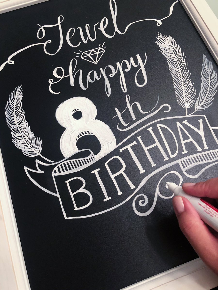 heartdesign's tweet photo. Hand drawn sign for my daughter Jewel’s birthday 🖊 #handlettering https://t.co/MB10UnXGtE