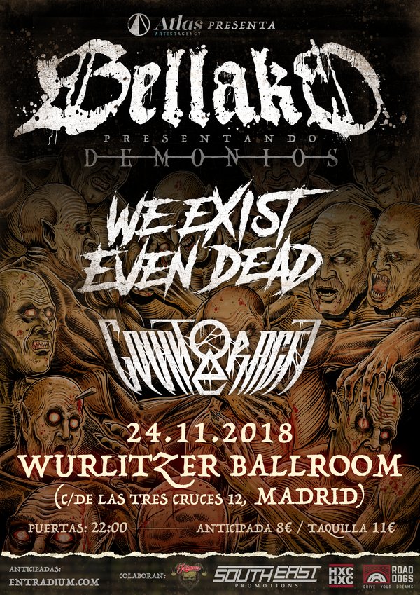 El 24 de noviembre <a href="/bellako_hc/">Bellako</a> estarán en Madrid presentando " Demonios" su nuevo álbum , lo harán en la sala Wurlitzer Ballroom y les acompañaran las bandas <a href="/WeExistEvenDead/">We Exist Even Dead</a> y <a href="/counteractt/">Counteractt</a>