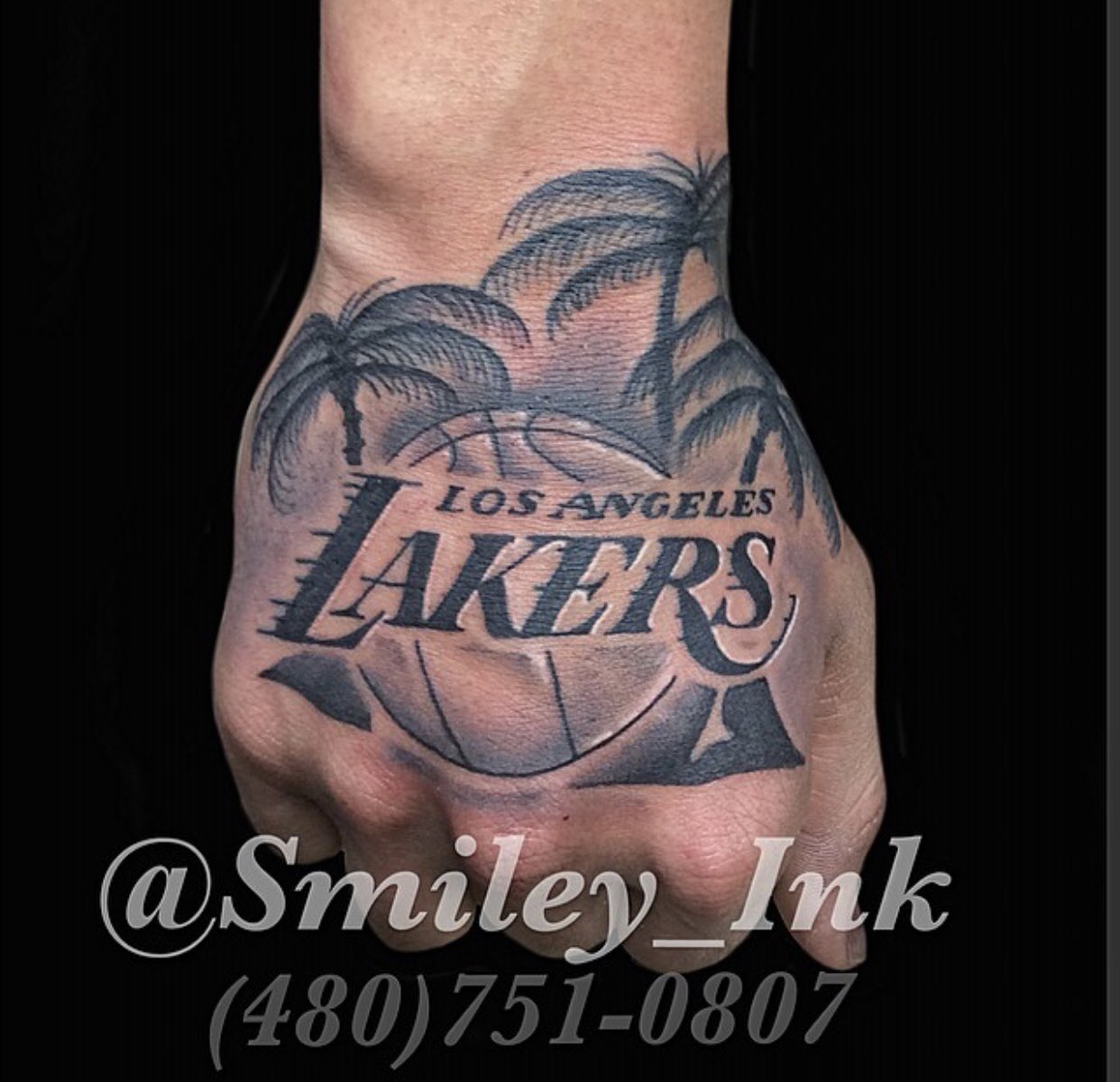 Tattoo of Sports Balls Los Angeles Lakers