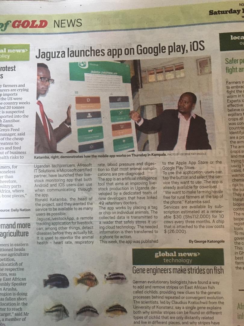 uggovagent's tweet photo. We thank @DailyMonitor for publishing about our launch that happened on Thursday this week. #jaguzalivestockapp https://t.co/XSFDXapsnM