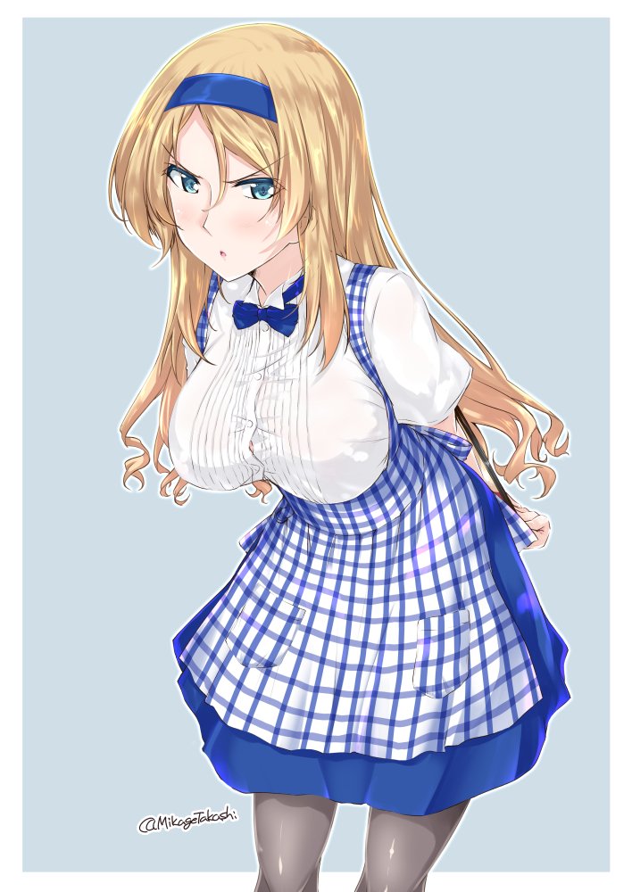 nelson (kancolle) 1girl solo long hair blonde hair skirt blue skirt breasts  illustration images