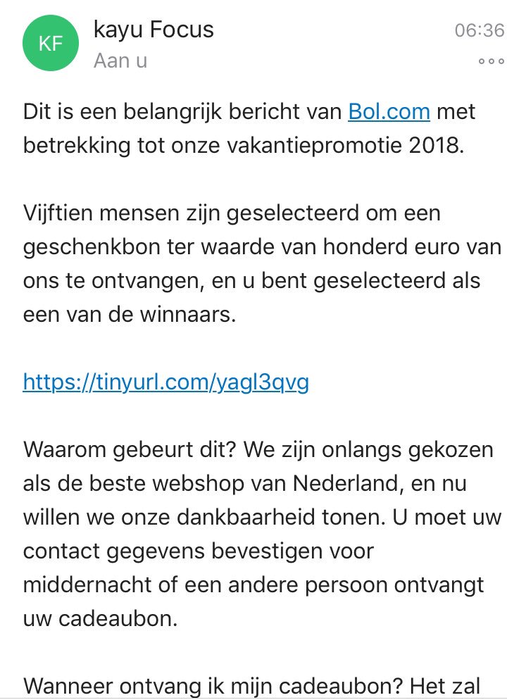 #bol.com hier ben ik echt heel blij mee, bedankt #spam #fishingmail