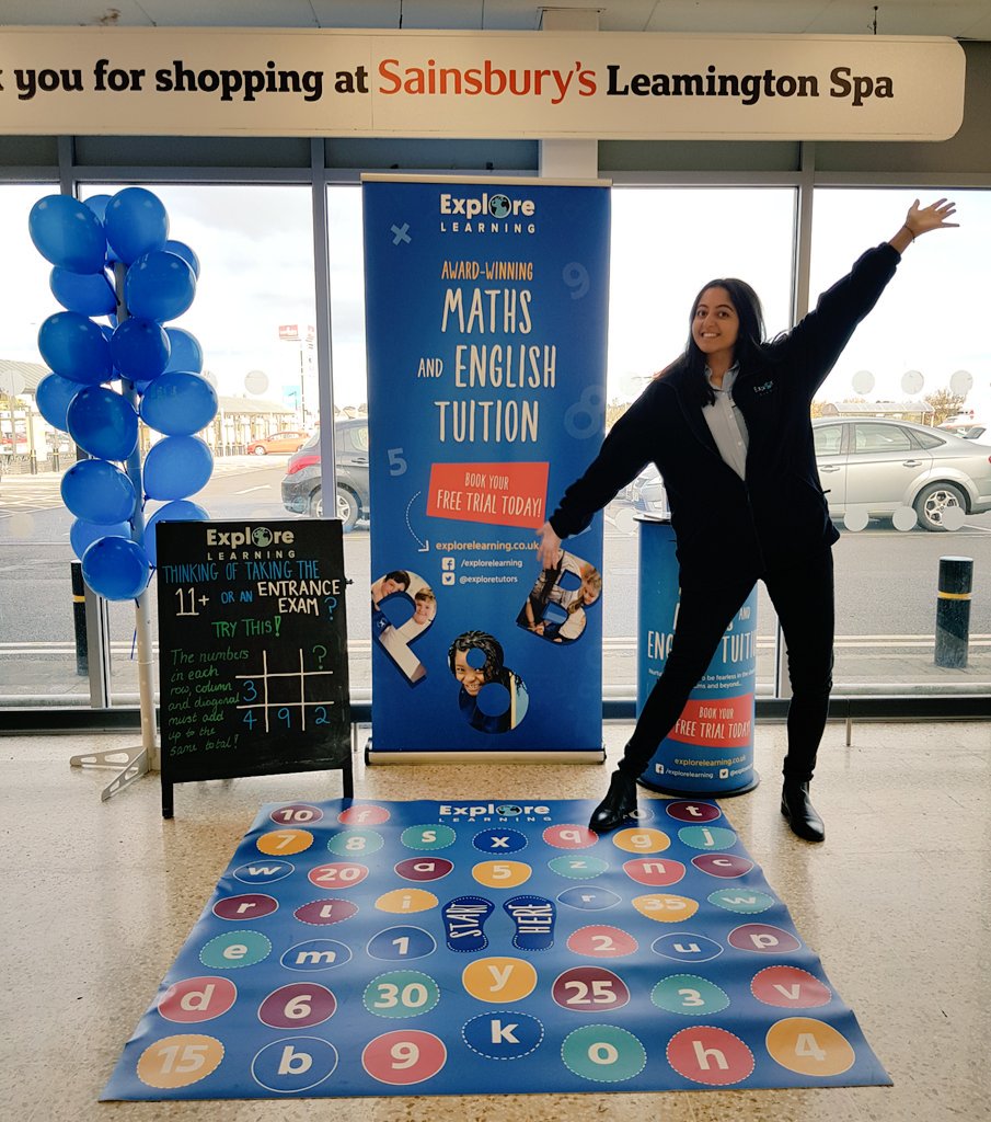 leamingtontutor's tweet photo. We'll be playing some of our exciting new maths and English games in @sainsburys Leamington Spa today! 😃 Come find us at the front of the store, and be sure to say hi to our newest member of the team, Simran! #FearlessLearners #Maths #English #Tuition @exploretutors https://t.co/rlyDCrNoy1