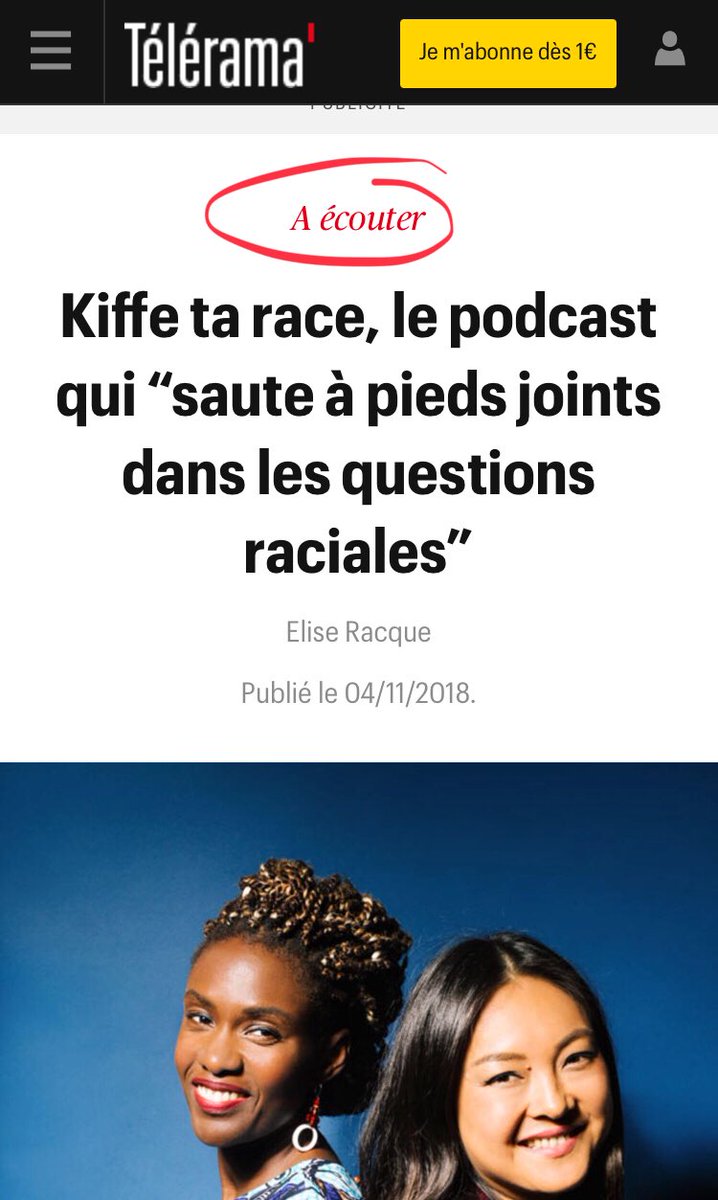 VLautard's tweet image. . @Telerama qui fait de la pub pour les videos de la féministe intersectionnelle et identitaire, #RokhayaDiallo (qui est proche du #PIR ) ,  en nous expliquant que l’#universalisme est une utopie et que les « races sociologiques existent » ....🤦‍♂️