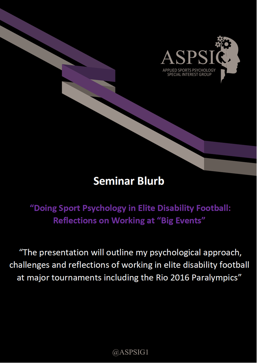 DSEP Northern Applied Hub (@dsepnorthernhub) on Twitter photo Details for the latest ASP-SIG seminar are here. Looking forward to having <a href="/DrJamieBarker/">Dr Jamie Barker (PhD)</a> share his experiences of sport psychology in elite disability football! <a href="/BPS_DSEP/">BPS Sport & Exercise Psychology (DSEP)</a> @CarnegieSpExSci <a href="/Carnegie_Sport/">Carnegie School of Sport</a> #carnegieXchange #appliedhubs #ASPSIG Details for the latest ASP-SIG seminar are here. Looking forward to having <a href="/DrJamieBarker/">Dr Jamie Barker (PhD)</a> share his experiences of sport psychology in elite disability football! <a href="/BPS_DSEP/">BPS Sport & Exercise Psychology (DSEP)</a> @CarnegieSpExSci <a href="/Carnegie_Sport/">Carnegie School of Sport</a> #carnegieXchange #appliedhubs #ASPSIG