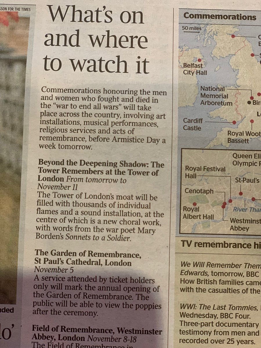 First event listed in the Times this morning ⁦@TowerOfLondon⁩  #TowerRemembers #BeyondtheDeepeningShadows