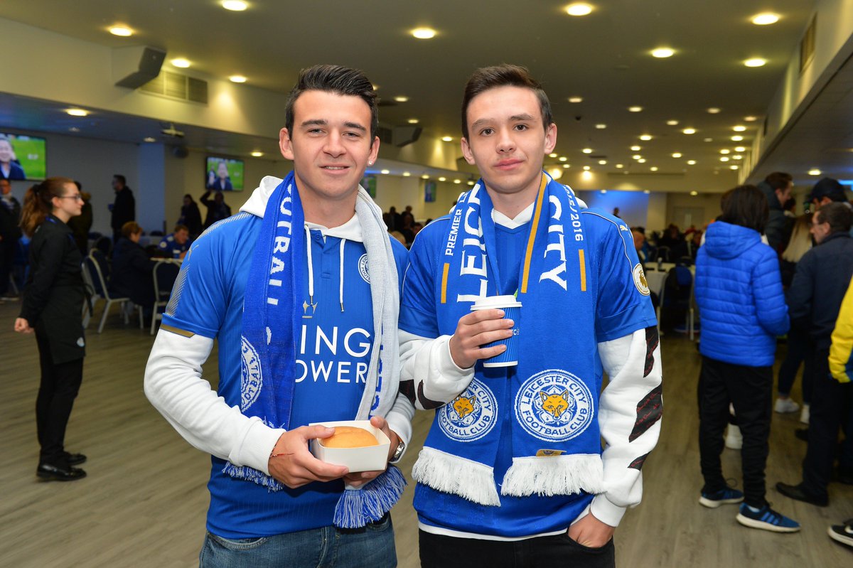 LCFC's tweet image. Leicester City fans have been collecting their free breakfast at King Power Stadium before making the journey to Cardiff for today's game.

#CarLei