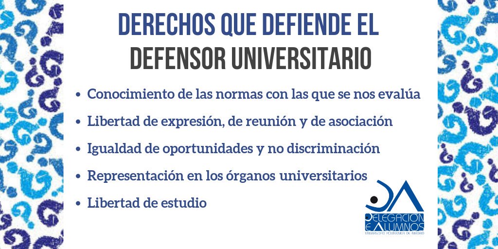 Delegacion_UPM's tweet photo. Aquí tienes una imagen que nos cuenta cómo puede ayudarnos el Defensor Universitario
#DUTest #DefensorUniversitario https://t.co/NPnc6vyZe9