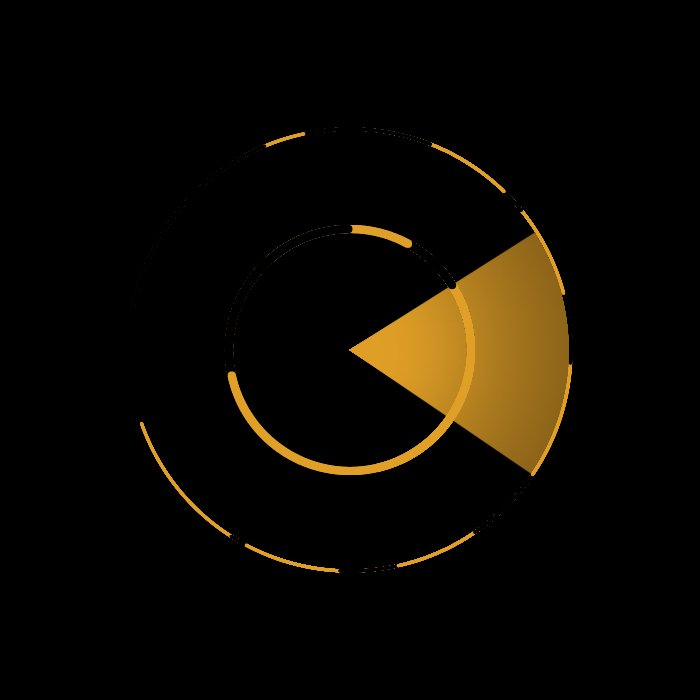 Generative art: an abstract clock-looking thing, built with broken lines.