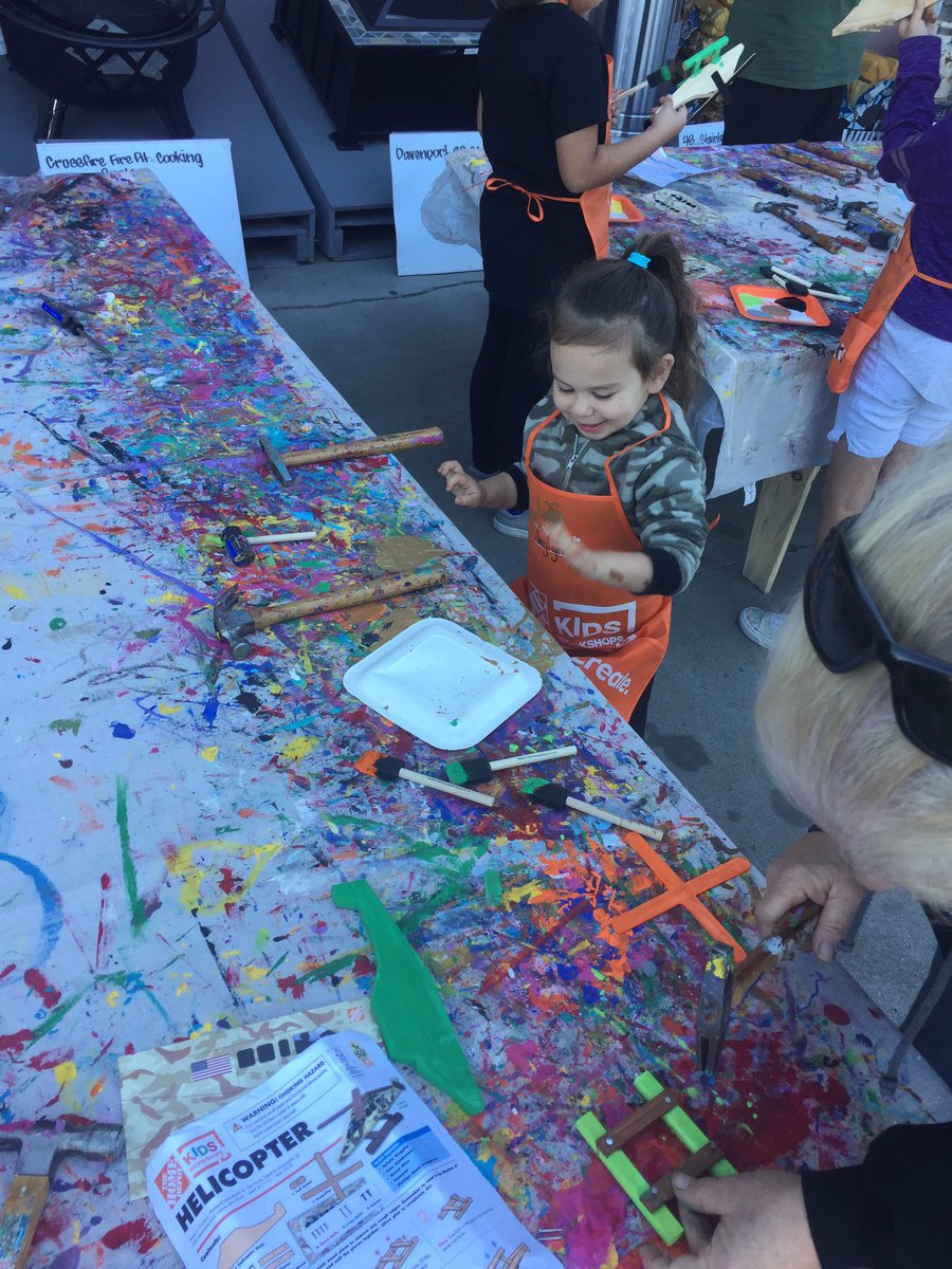 Granddaughter Jaylyn at 6667 kids clinic, who needs a helicopter kit when you can finger paint!!!