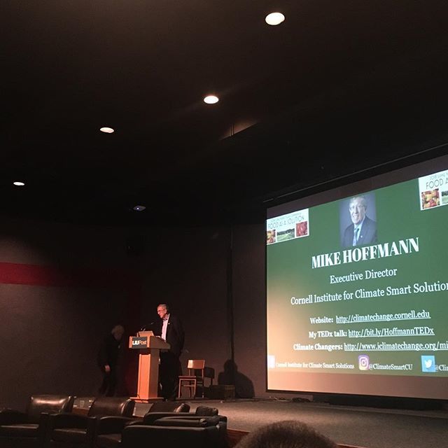 ClimateSmartCU's tweet photo. Our #executivedirector Mike Hoffmann telling the story of how #climatechange is changing our #menu #lifc2018 #cicss https://t.co/eUbbDN7wPC https://t.co/aeFj9H9Qzw