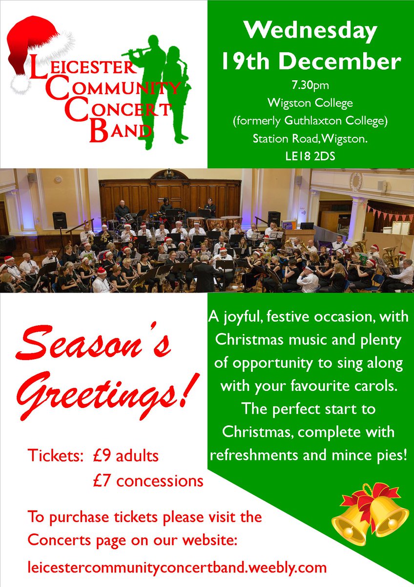Lccb_Leicester's tweet photo. Tickets are now on sale via our website, but be quick folks they are already selling fast. Information can be found at
www.leicestercommunityconcertband.weebly

Or book here
https://t.co/1mgpsXqTgz https://t.co/XAVoHHSxko