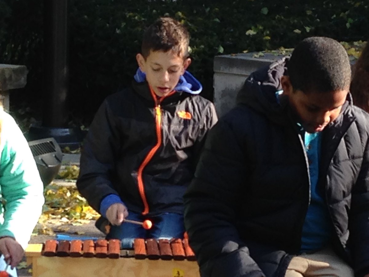 Coach_McCauley's tweet photo. Thank you Mrs. Spaulding &amp; @HDHawks for the fun morning of Orff Ensemble at the courthouse square! @NobSchools #voteyes https://t.co/ssuYph2EJp