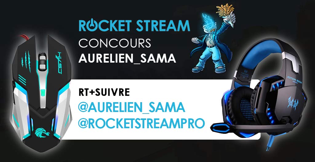 Aurelien_Sama's tweet image. Petit #concours pour gagner 1 casque et une souris gameur (1 gagnant), pour participer suffit de RT ce tweet et suivre @rocketstreampro et d'être sympa aussi :)