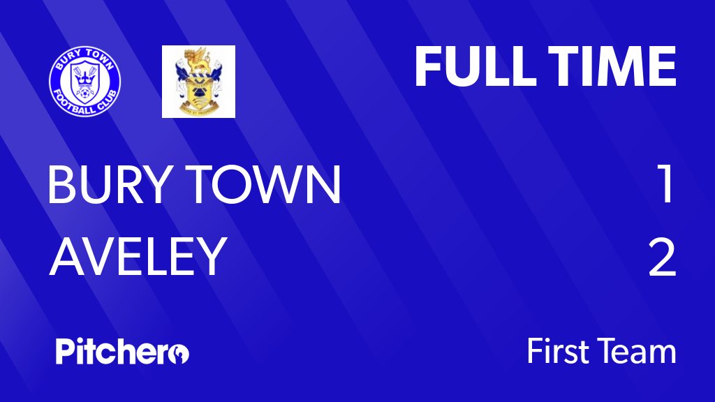 BuryTownFC's tweet photo. FULL TIME: Bury Town 1 - 2 Aveley
#BURAVE #Pitchero
https://t.co/bEug4P7bI6 https://t.co/942SvU2KKI
