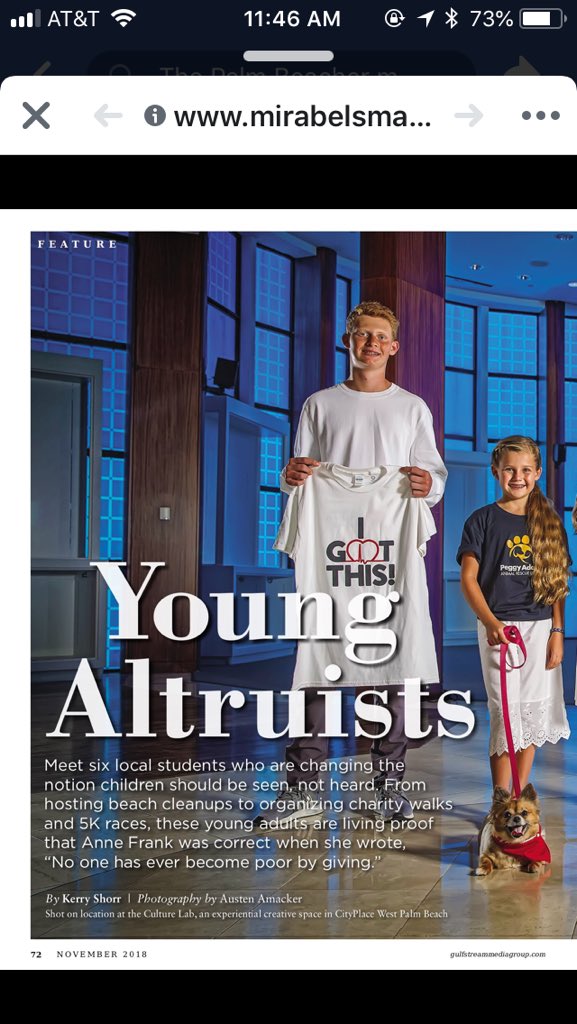 KerryShorr's tweet photo. 6 students from #PalmBeachCounty whose altruistic efforts are helping others and saving the environment. Link to @thepalmbeacher’s digital issue here: https://t.co/3RkQfwxAb5 https://t.co/eW4h29DZU5