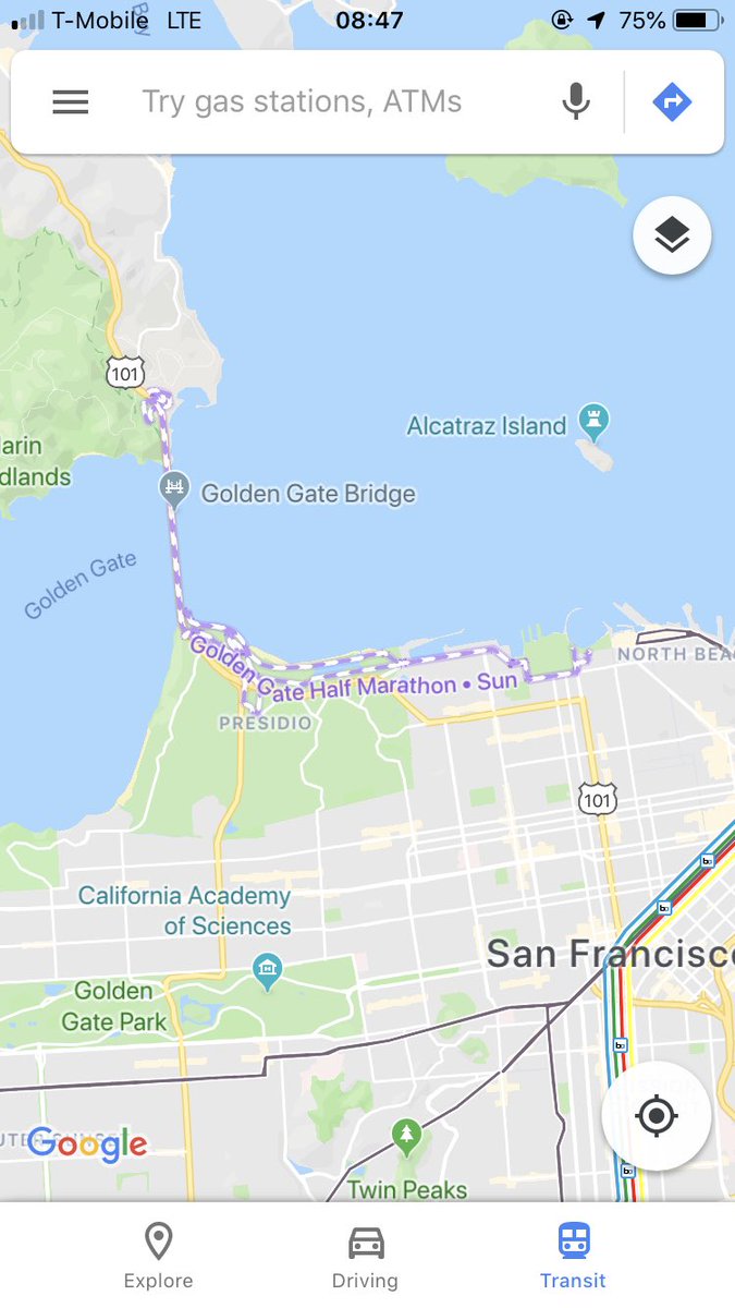 It’s on the map, so it’s starting to feel real! Getting ready for the #GoldenGateHalf hello beautiful SF!