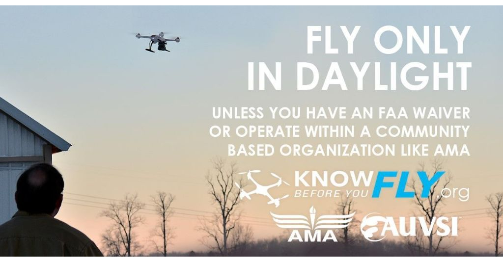 FlyResponsibly's tweet photo. #DaylightSavingTime ends 11/4 - leave the night flying to those with waivers or exemptions! #KnowBeforeYouFly https://t.co/eVK1EJC0At https://t.co/nCECDhkeB4